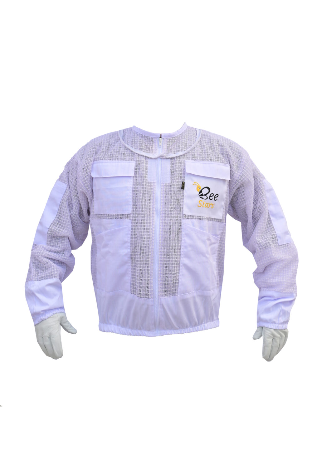 White 3 Layer Bee Jacket With Fencing Veil - Image 5