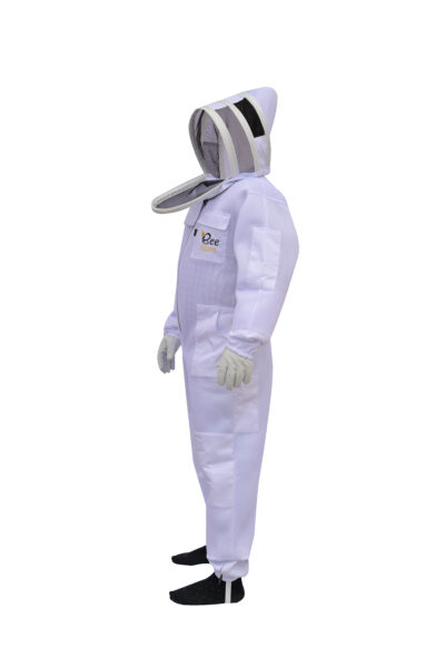 White Air Mesh Bee Suit With Fencing Veil - Image 3