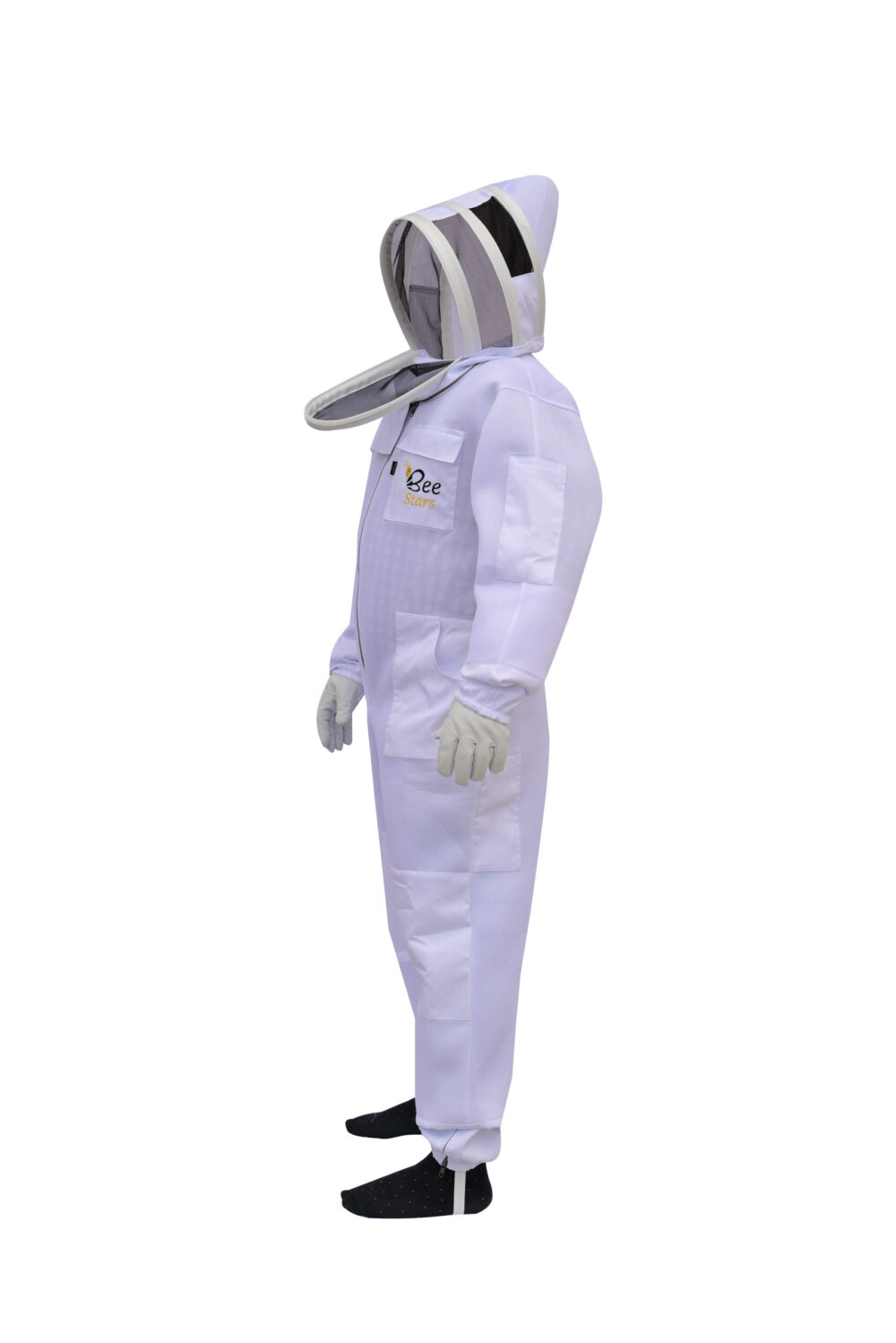 White Air Mesh Bee Suit With Fencing Veil - Image 3