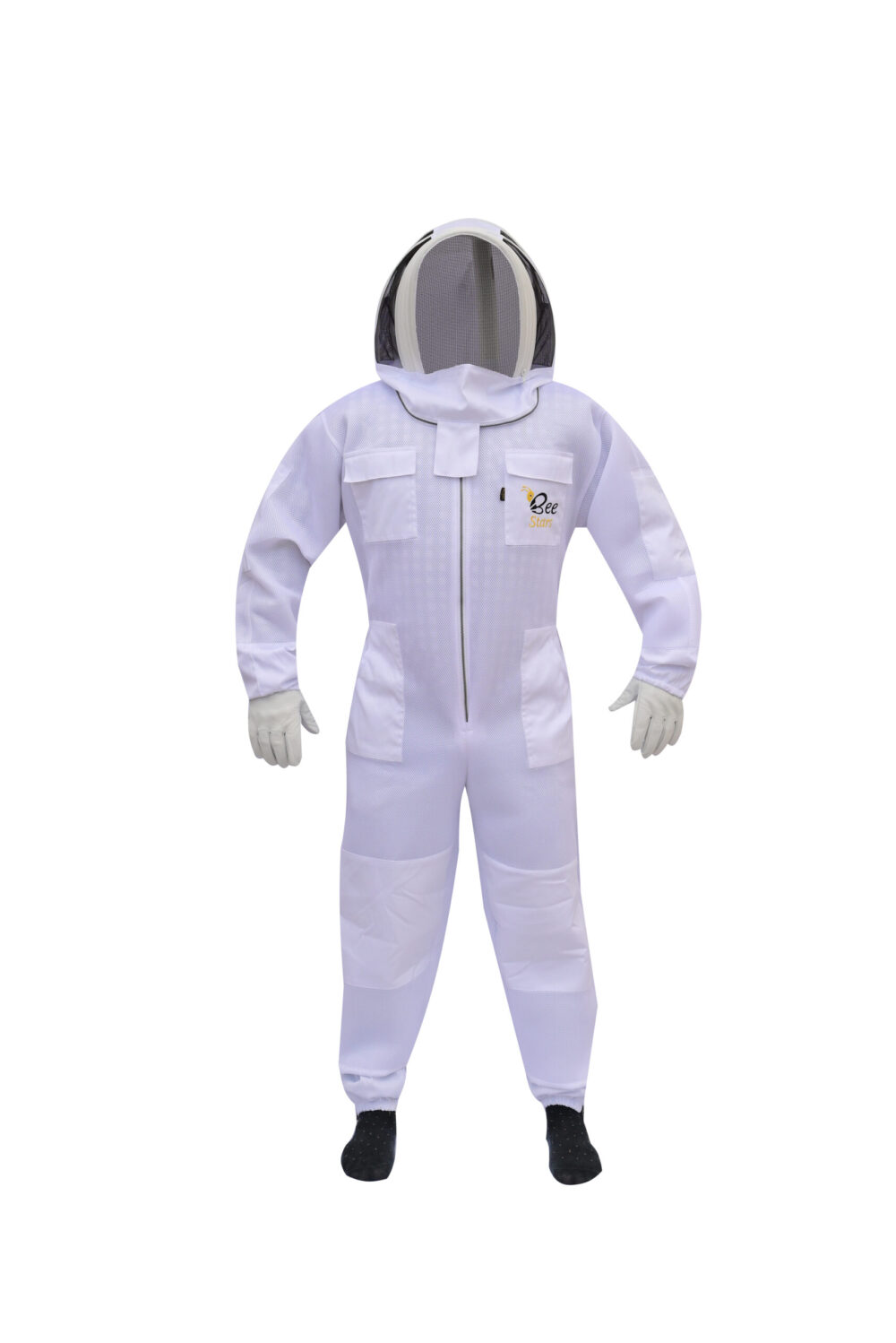 White Air Mesh Bee Suit With Fencing Veil - Image 2