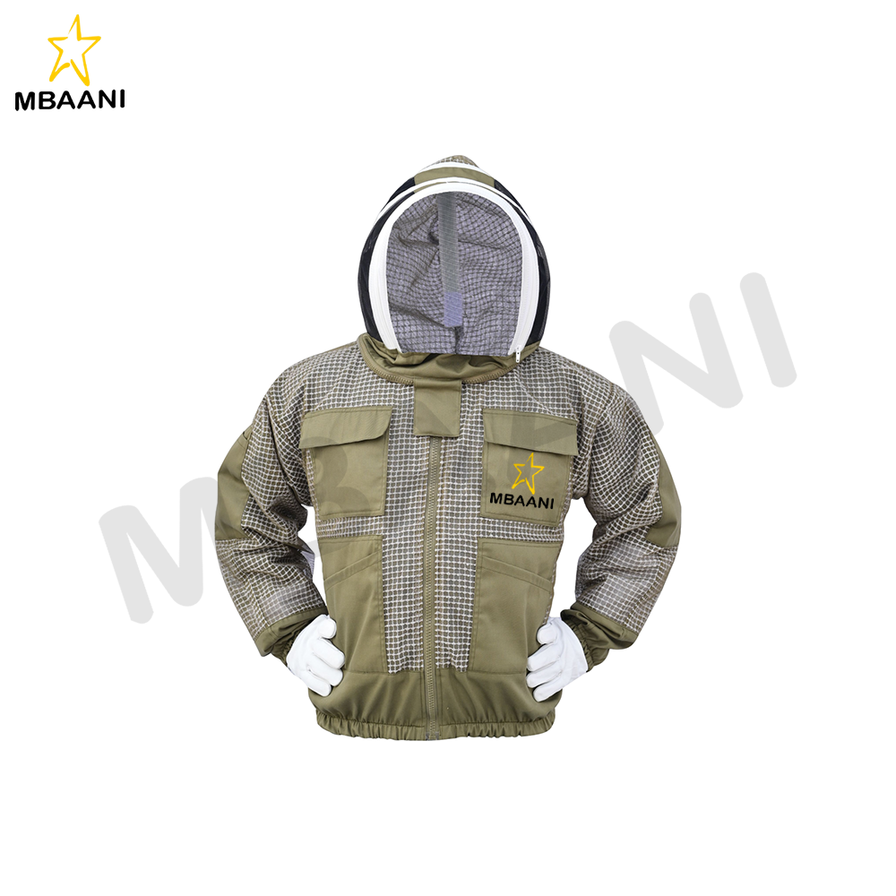 Olive Green 3 Layer Bee Jacket With Fencing Veil