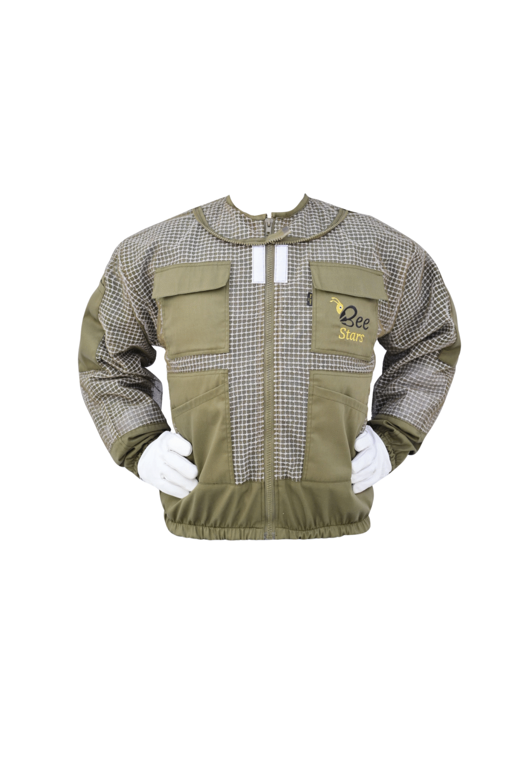 Olive Green 3 Layer Bee Jacket With Fencing Veil - Image 4