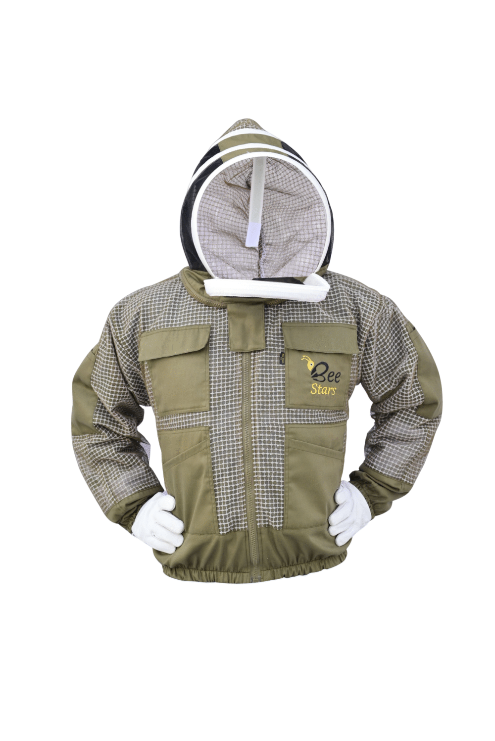 Olive Green 3 Layer Bee Jacket With Fencing Veil - Image 2