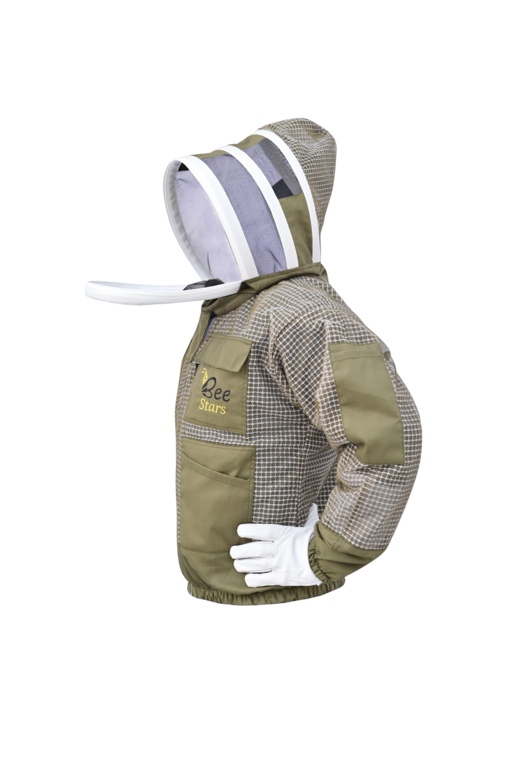 Olive Green 3 Layer Bee Jacket With Fencing Veil - Image 3