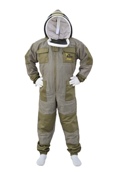 Olive Green 3 Layer Bee Suit With Fencing Veil - Image 3