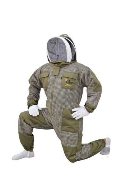 Olive Green 3 Layer Bee Suit With Fencing Veil - Image 5