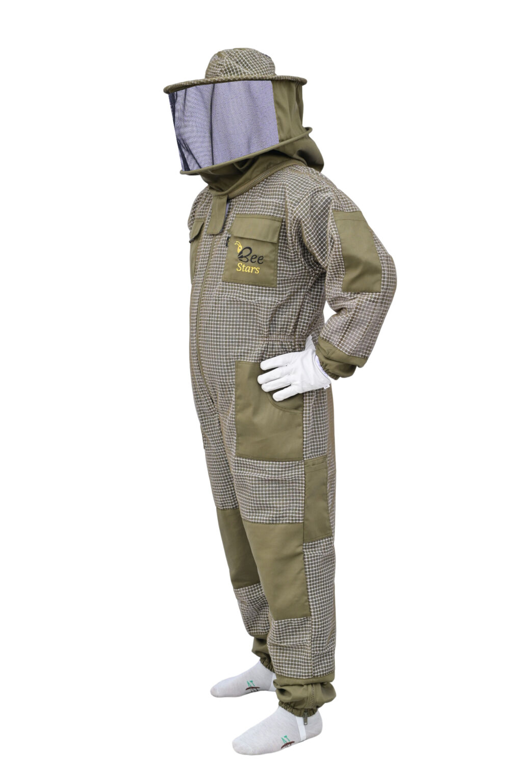 Olive Green 3 Layer Bee Suit With Round Veil