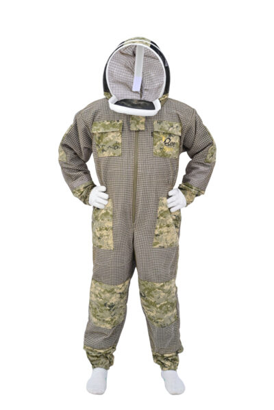 Camu Green 3 Layer Bee Suit With Fencing Veil - Image 4