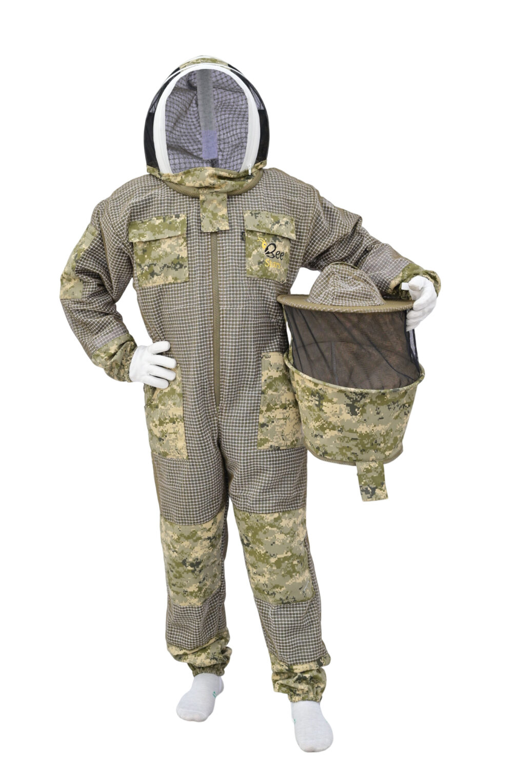 Camu Green 3 Layer Bee Suit With Round Veil - Image 3