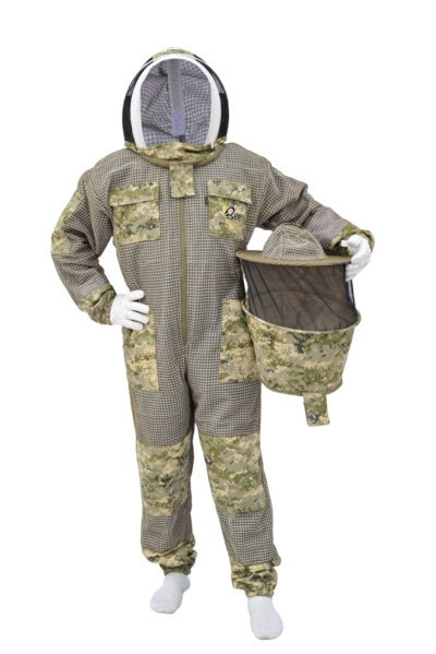 Camu Green 3 Layer Bee Suit With Round Veil - Image 3