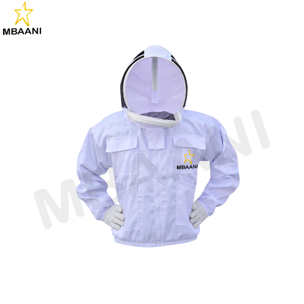 White Cotton Bee Jacket With Fencing Veil