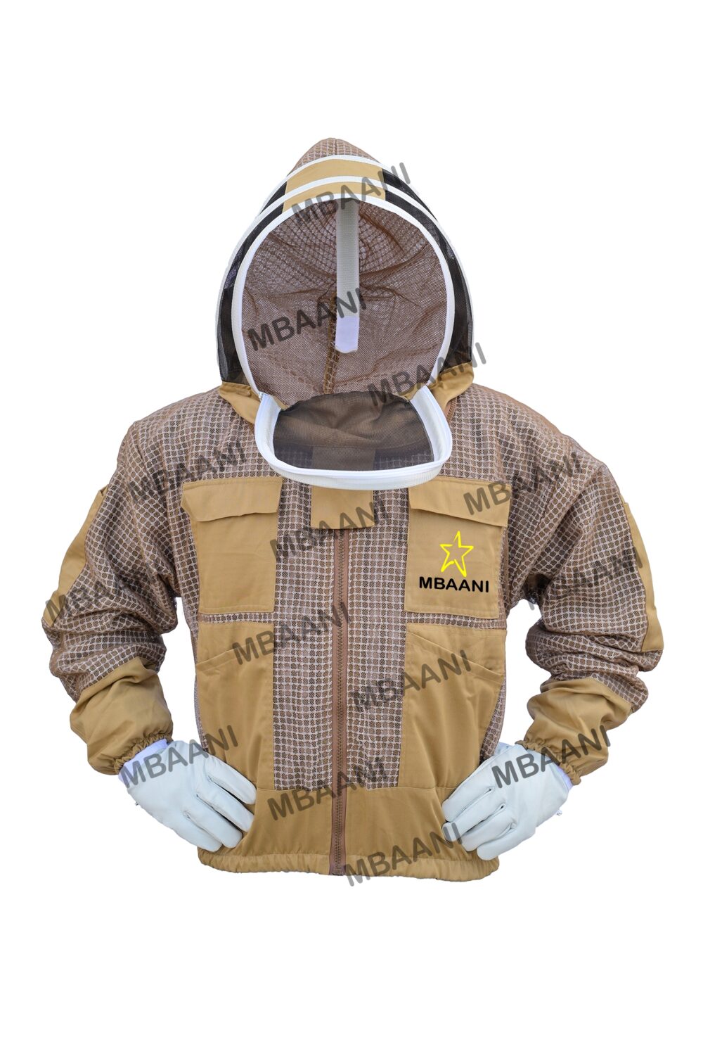 Khaki 3 Layer Bee Jacket With Fencing Veil