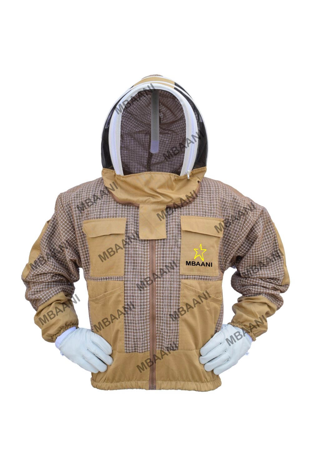 Khaki 3 Layer Bee Jacket With Fencing Veil