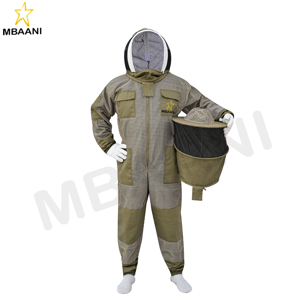 Olive Green 3 Layer Bee Suit With Round Veil