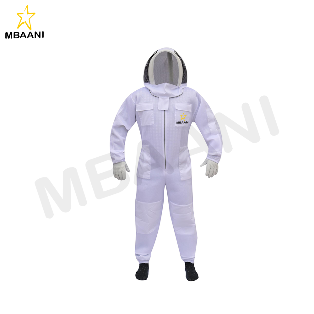 White Air Mesh Bee Suit With Fencing Veil