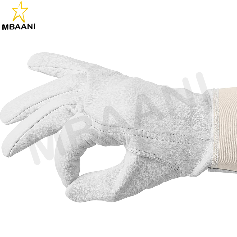 Goatskin Leather Beekeeping Gloves with Cotton And Three Layer Sleeves.