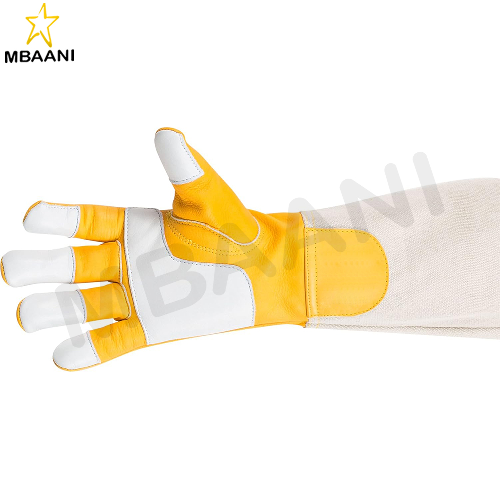 Goatskin Beekeeping Gloves with Cotton Sleeves.
