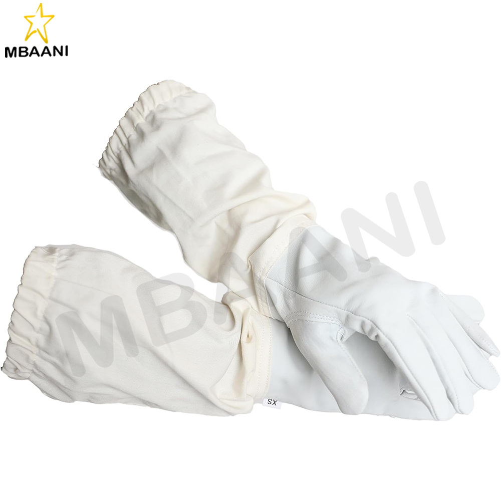 Goatskin Leather gloves with Cotton Sleeves.