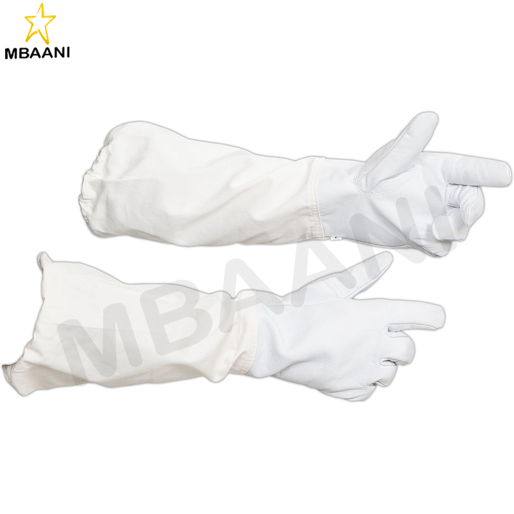 Goatskin Leather gloves with Cotton Sleeves.