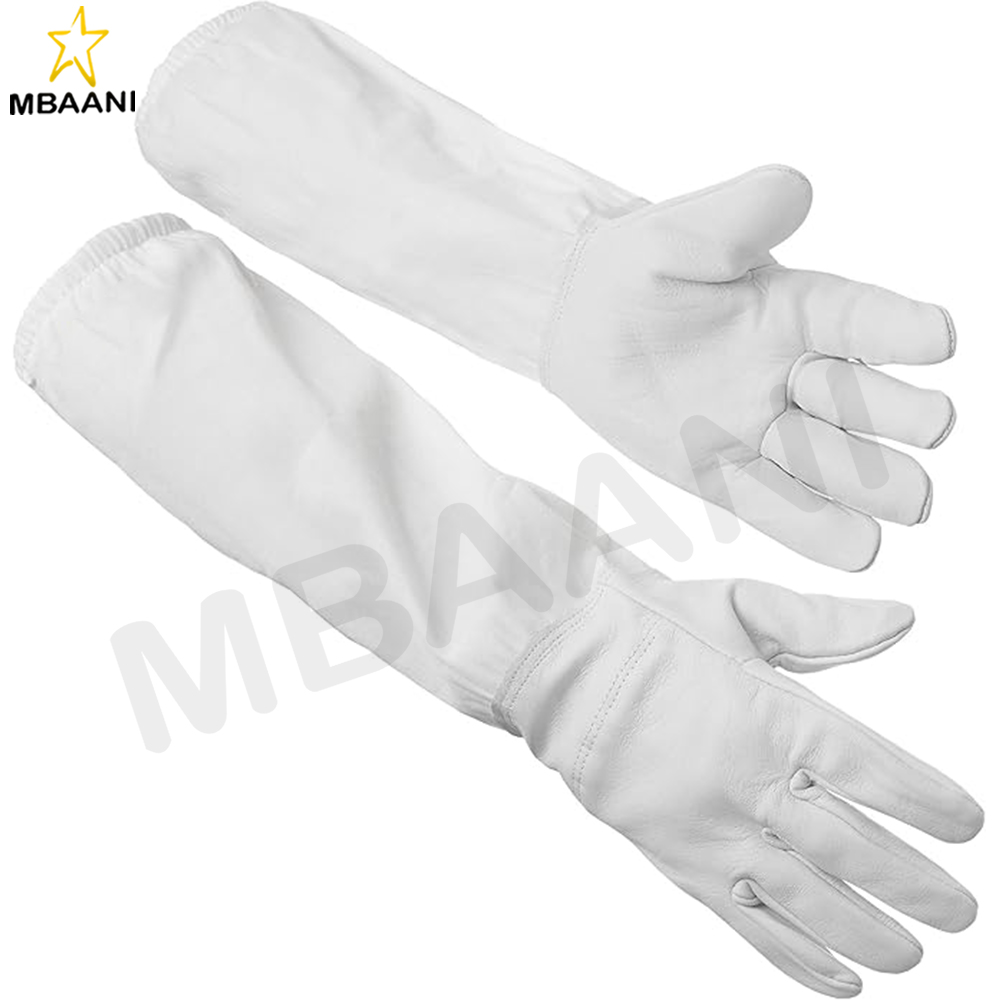 Beekeeping Goatskin Gloves with Cotton Sleeves.